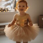 Golden toddler dress